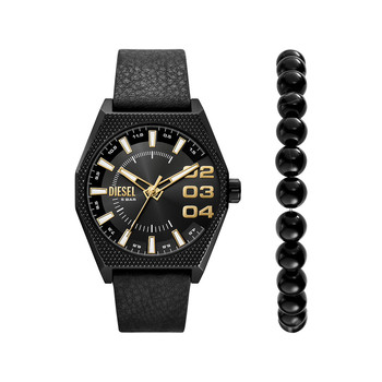 Montre DIESEL scraper homme bracelet cuir noir