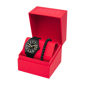 Montre DIESEL scraper homme bracelet cuir noir