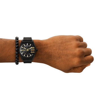 Montre DIESEL scraper homme bracelet cuir noir