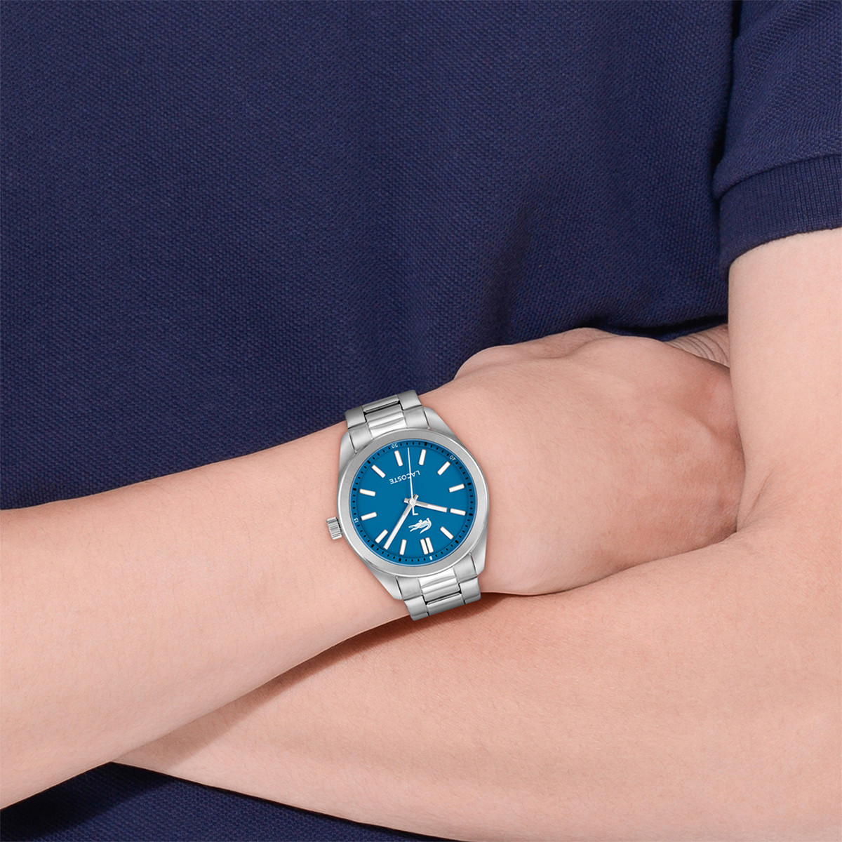 Montre LACOSTE monceau homme bracelet acier - vue porté 1