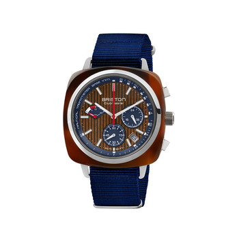 Montre BRISTON clubmaster regatta homme bracelet nylon bleu marine