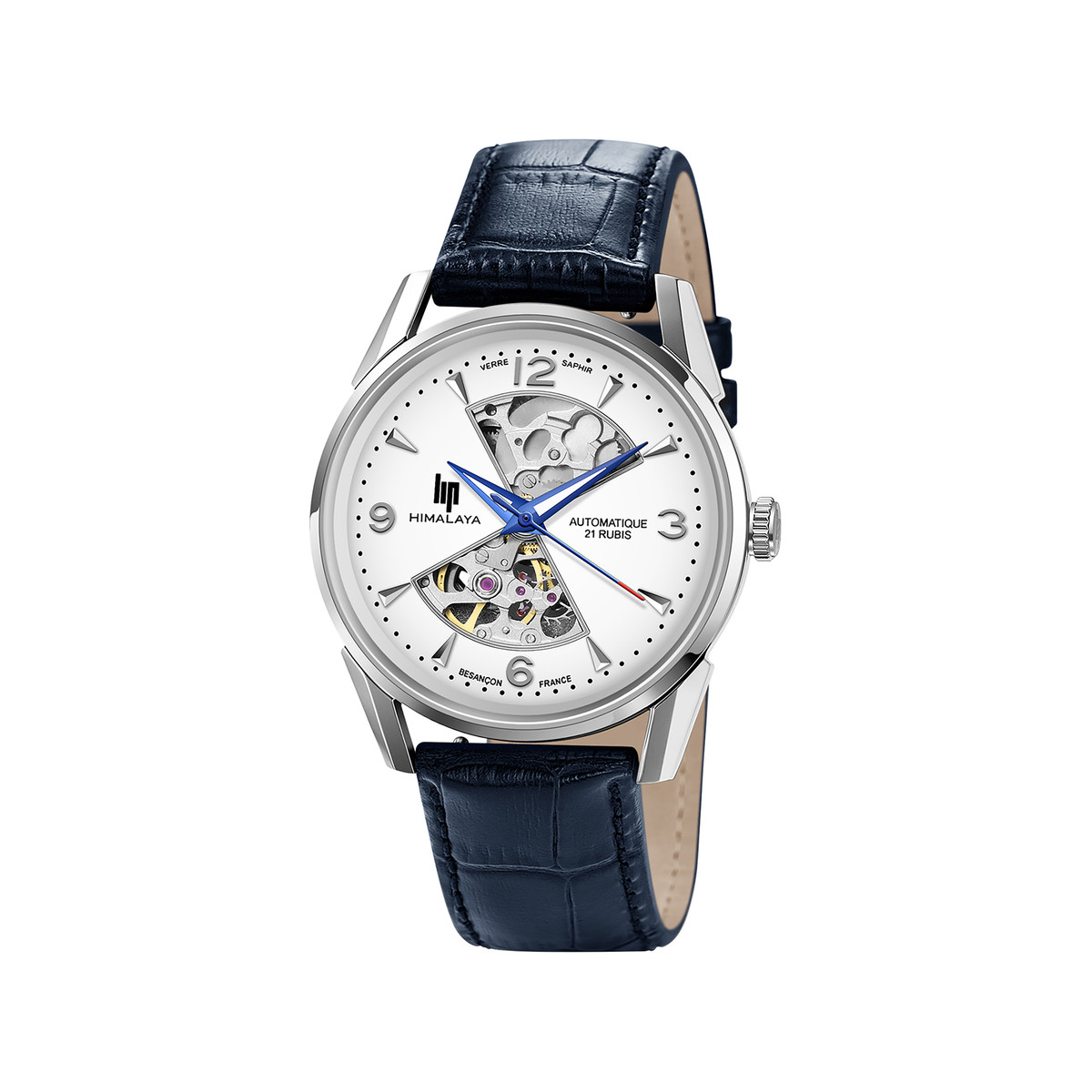 Montre squelette LIP automatique bleue HIMALAYA