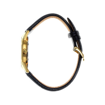 LIP analoog herenhorloge, zwarte leren band