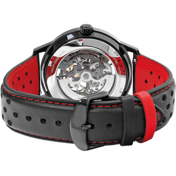 Montre PIERRE LANNIER paddock homme automatique, bracelet cuir noir