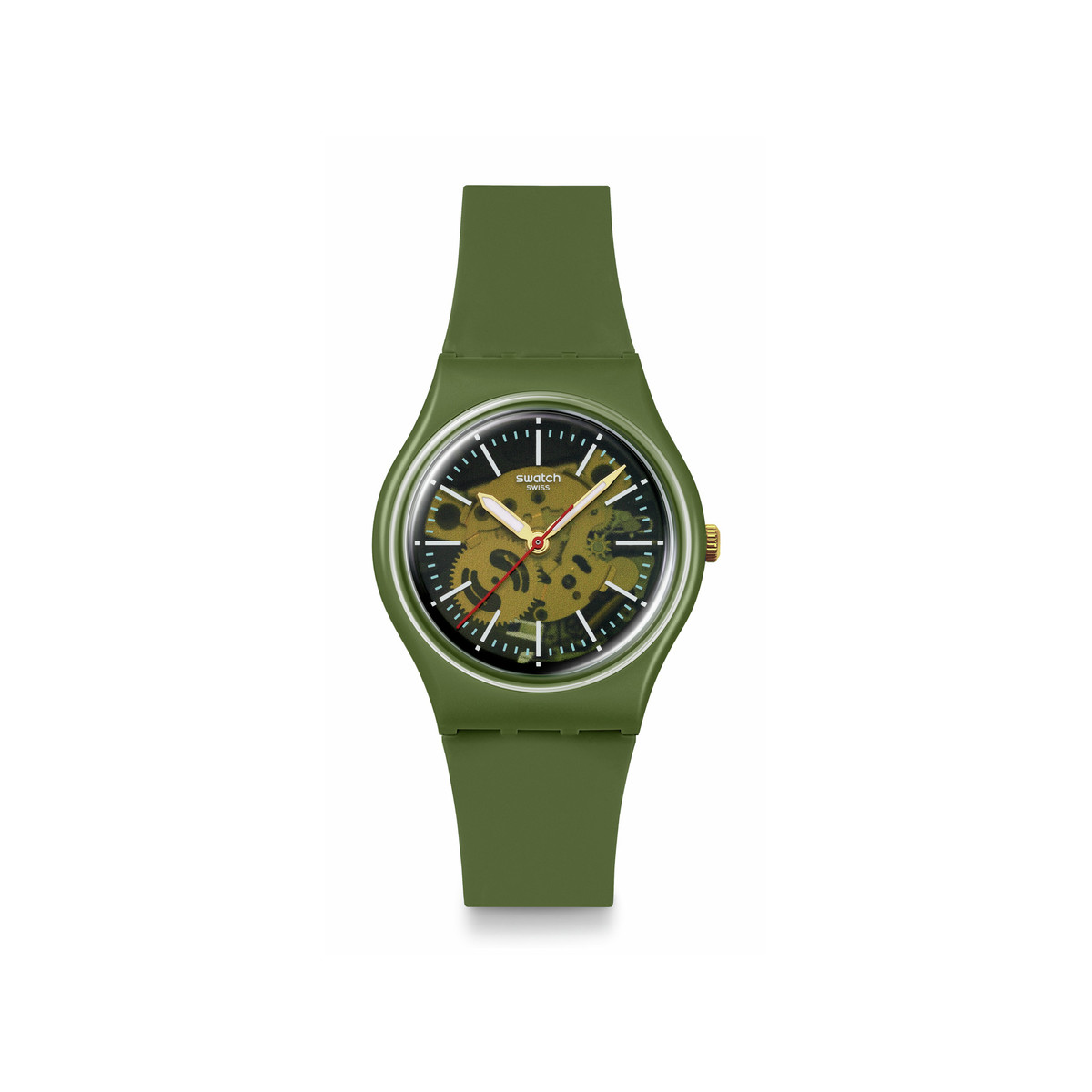 Montre SWATCH essentials homme bracelet matériau biosourcé vert