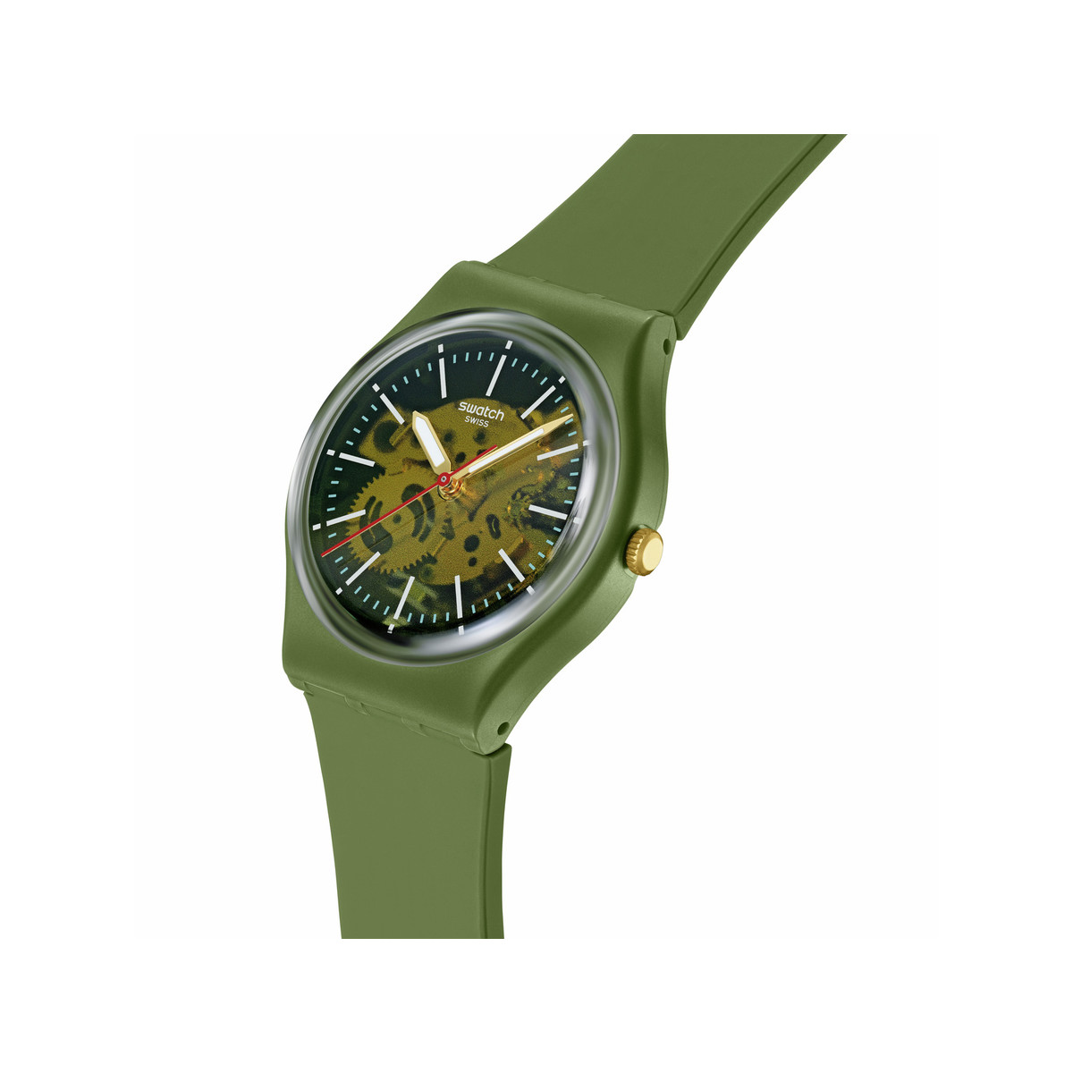 Montre SWATCH essentials homme bracelet matériau biosourcé vert - vue 2