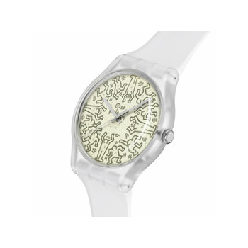 Montre SWATCH break free homme bracelet silicone transparent