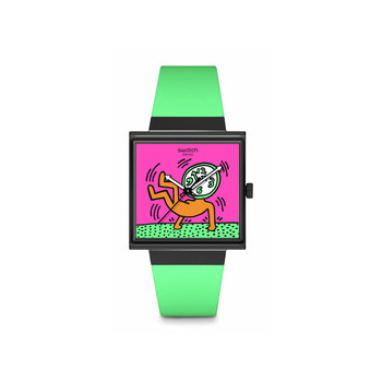 Montre SWATCH break free homme bracelet silicone vert