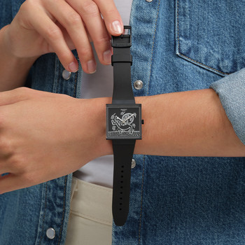 Montre SWATCH break free homme bracelet matériau biosourcé noir