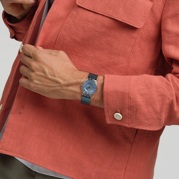 Montre SWATCH essentials homme bracelet acier inoxydable bleu