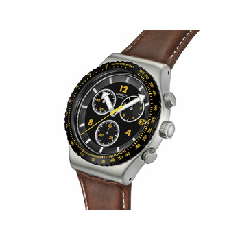 Montre SWATCH holiday collection homme bracelet cuir animal brun