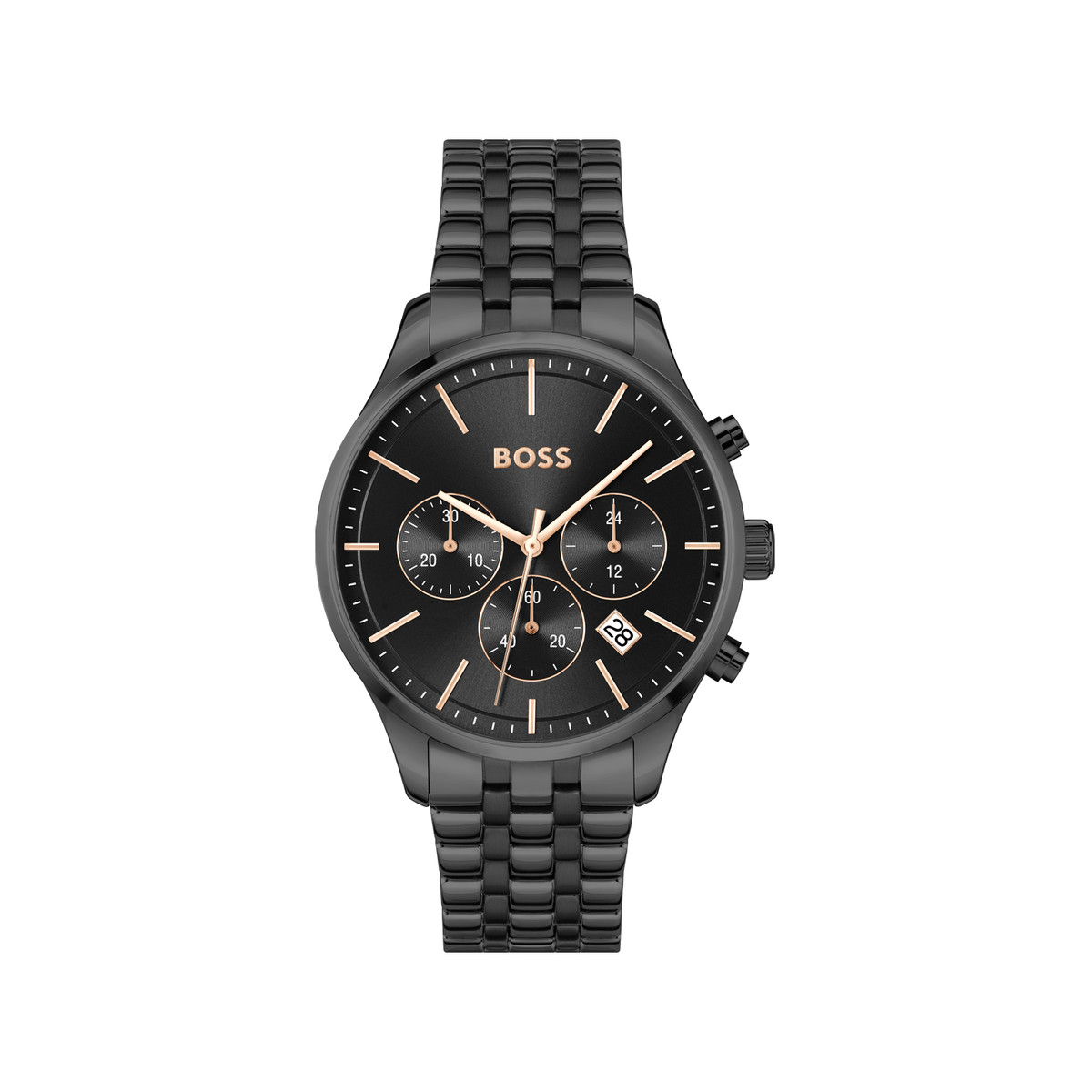Montre BOSS Avery homme noir bracelet acier noir