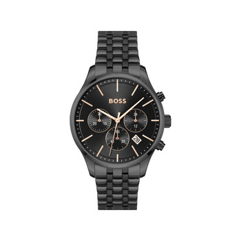 Montre BOSS Avery homme noir bracelet acier noir