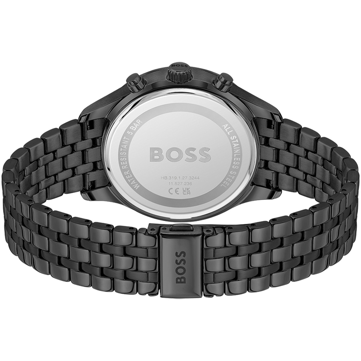 Montre BOSS Avery homme noir bracelet acier noir - vue 3