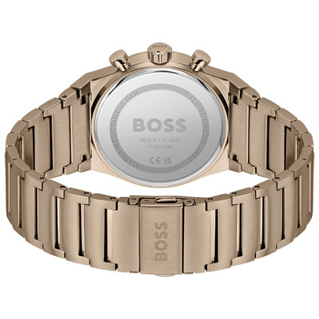 Montre BOSS Candor Chrono homme cadran vert bracelet acier beige