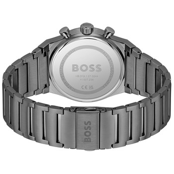 Montre BOSS Candor Chrono homme cadran bleu bracelet acier gris