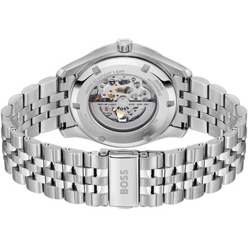 Montre BOSS Principle Skeleton homme cadran vert bracelet acier
