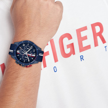 Montre TOMMY HILFIGER Bank bleu homme bracelet silicone
