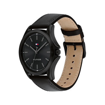 Montre TOMMY HILFIGER Bruce homme noir bracelet cuir