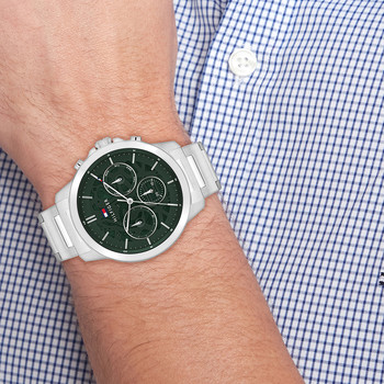 Montre TOMMY HILFIGER Henry homme cadran vert bracelet acier