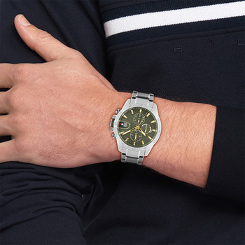 Montre TOMMY HILFIGER Jameson homme cadran vert bracelet acier