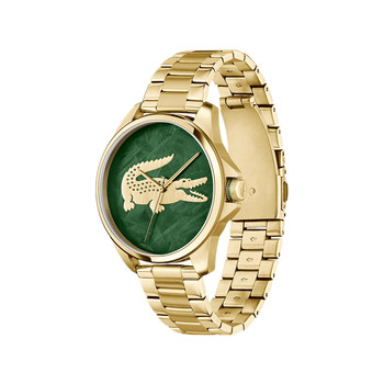 Montre LACOSTE le croc homme acier doré jaune cadran vert