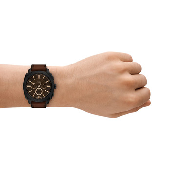 Montre FOSSIL machine homme bracelet cuir marron