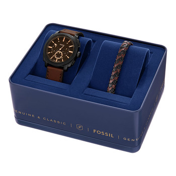 Montre FOSSIL machine homme bracelet cuir marron