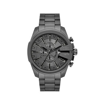 Montre DIESEL mega chief slim homme bracelet acier inoxydable gris anthracite