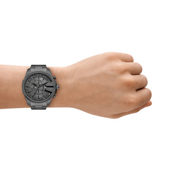 Montre DIESEL mega chief slim homme bracelet acier inoxydable gris anthracite