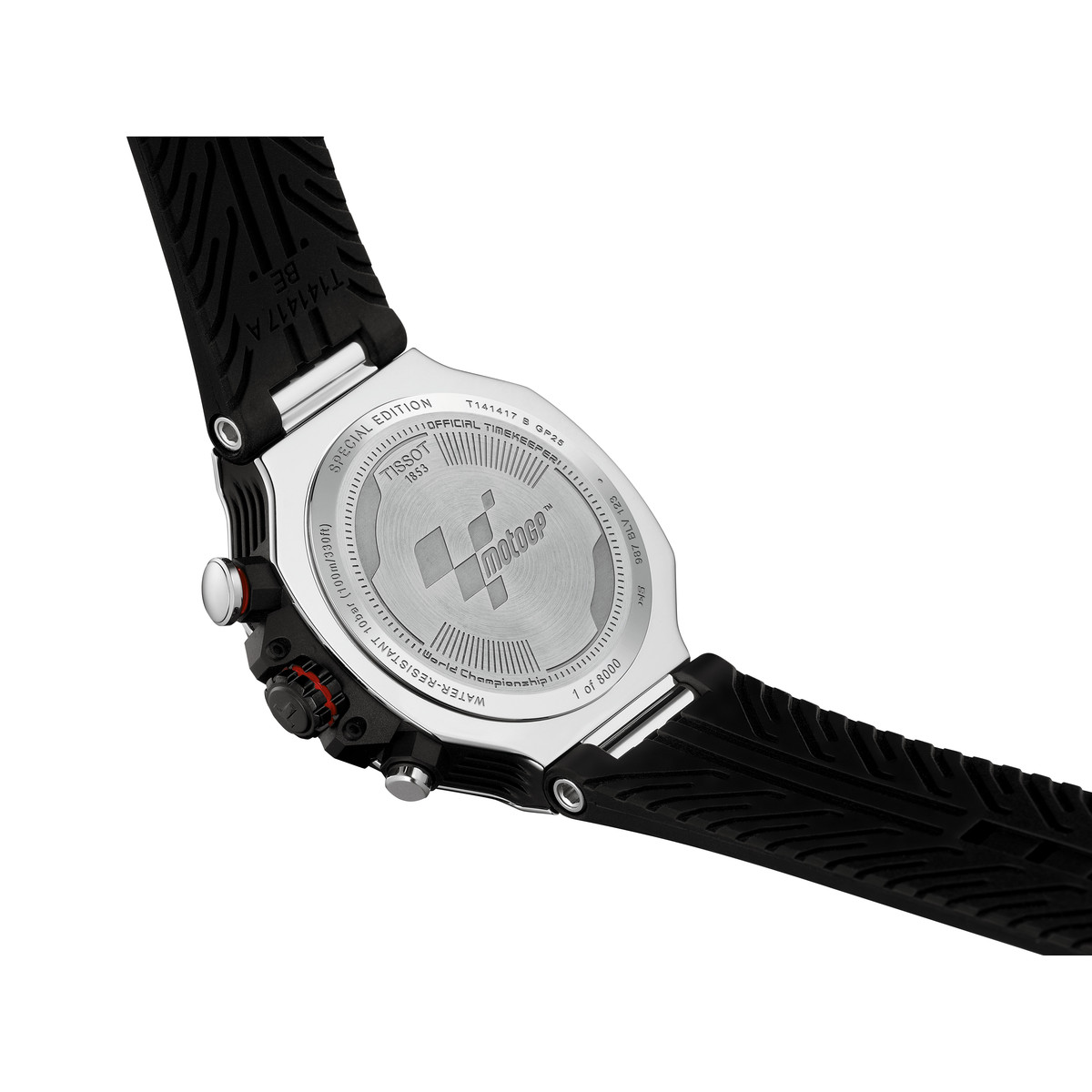 Montre TISSOT t-sport homme bracelet caoutchouc noir - vue D2