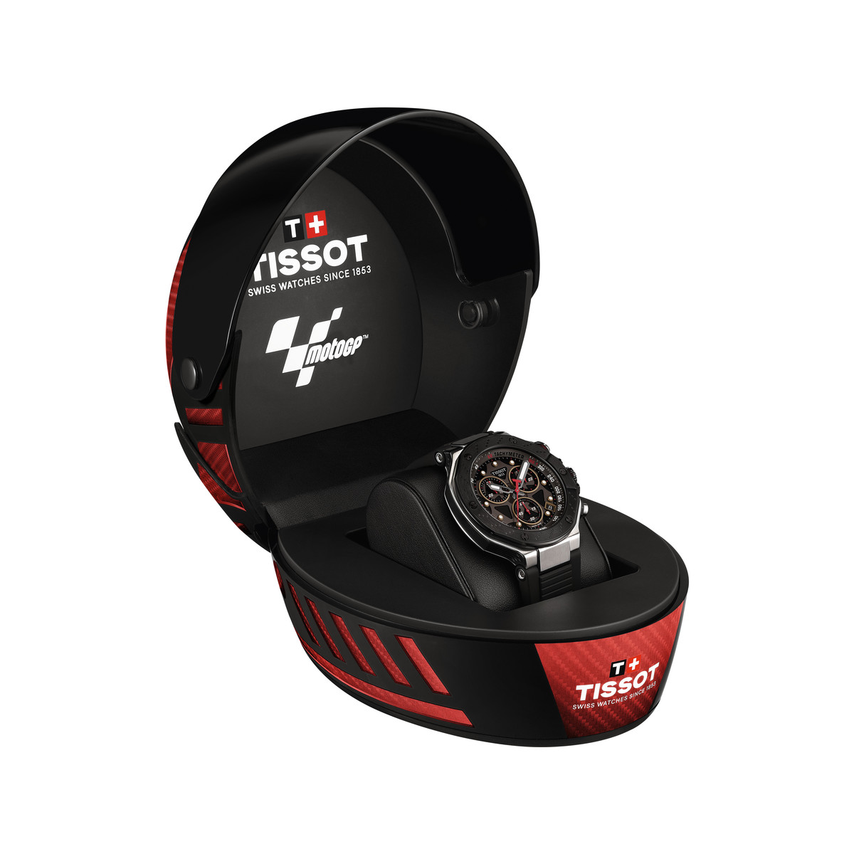 Montre TISSOT t-sport homme bracelet caoutchouc noir - vue D4
