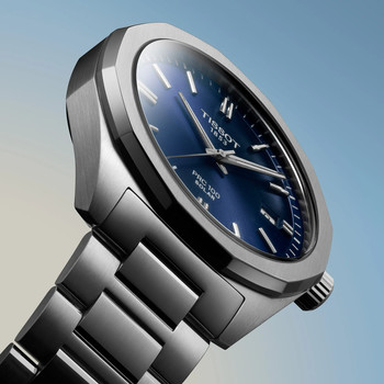 Montre TISSOT T-CLASSIC PRC 100 SOLAR homme cadran bleu bracelet acier inoxydable