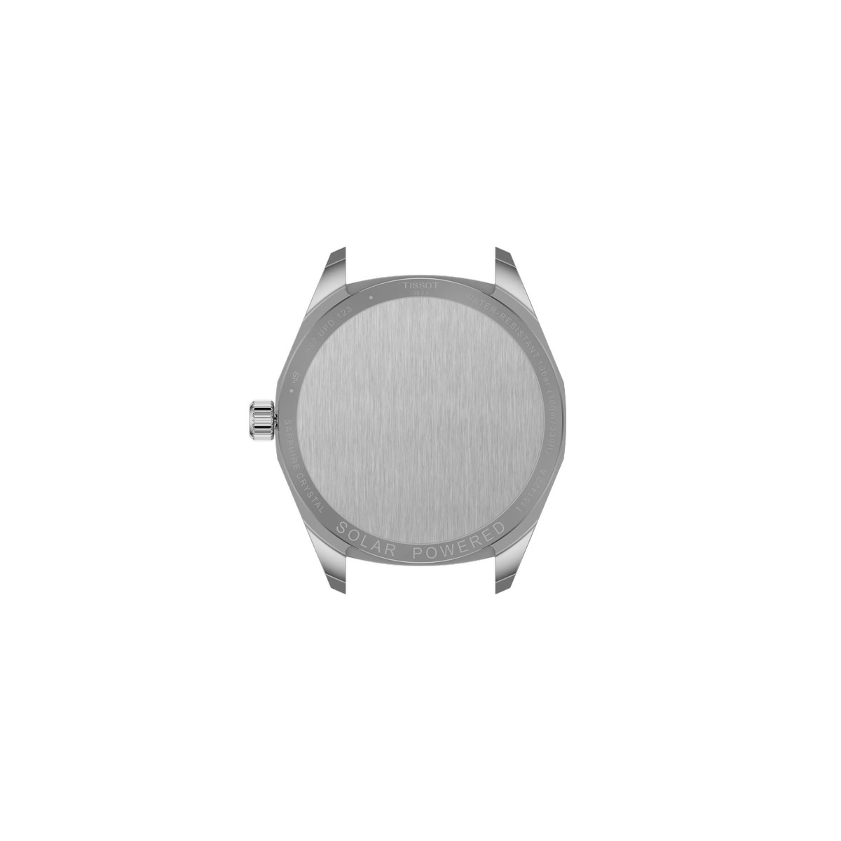 Montre TISSOT PRC 100 SOLAR homme cadran blanc bracelet cuir brun - vue 3
