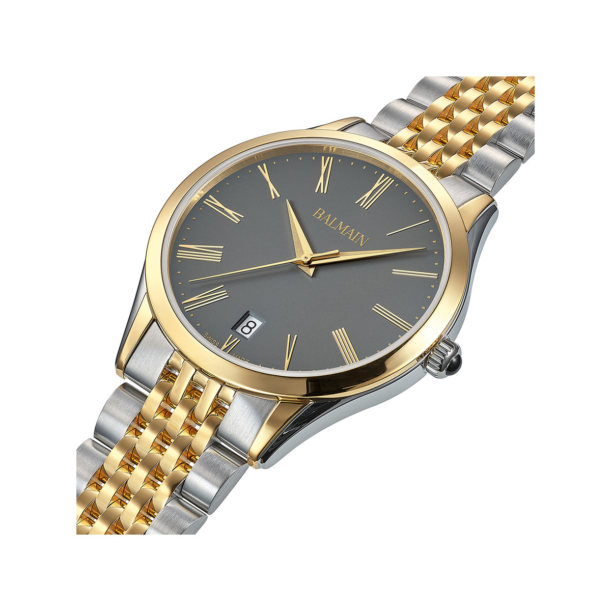 Montre BALMAIN classic r homme bracelet acier inoxydable bicolore jaune - vue 2