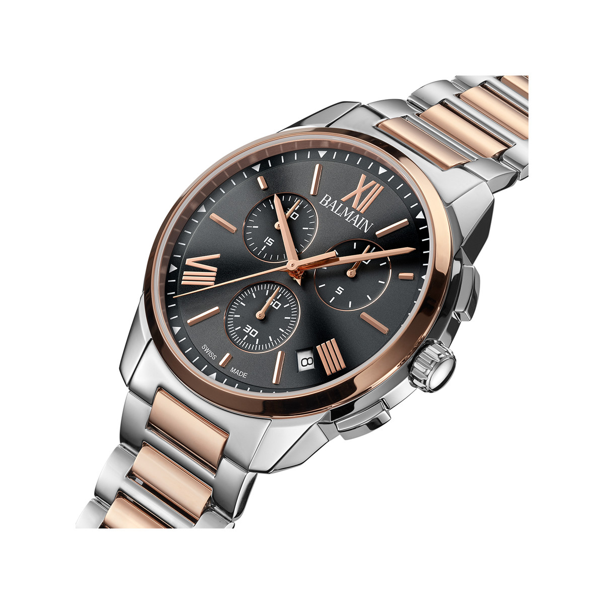 Montre BALMAIN madrigal homme bracelet acier inoxydable bicolore rose - vue 2