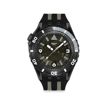 Montre SWATCH scubaqua homme cadran bleu bracelet caoutchouc noir