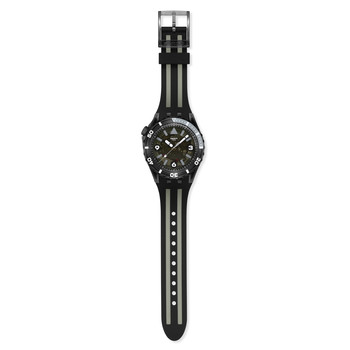 Montre SWATCH scubaqua homme cadran bleu bracelet caoutchouc noir
