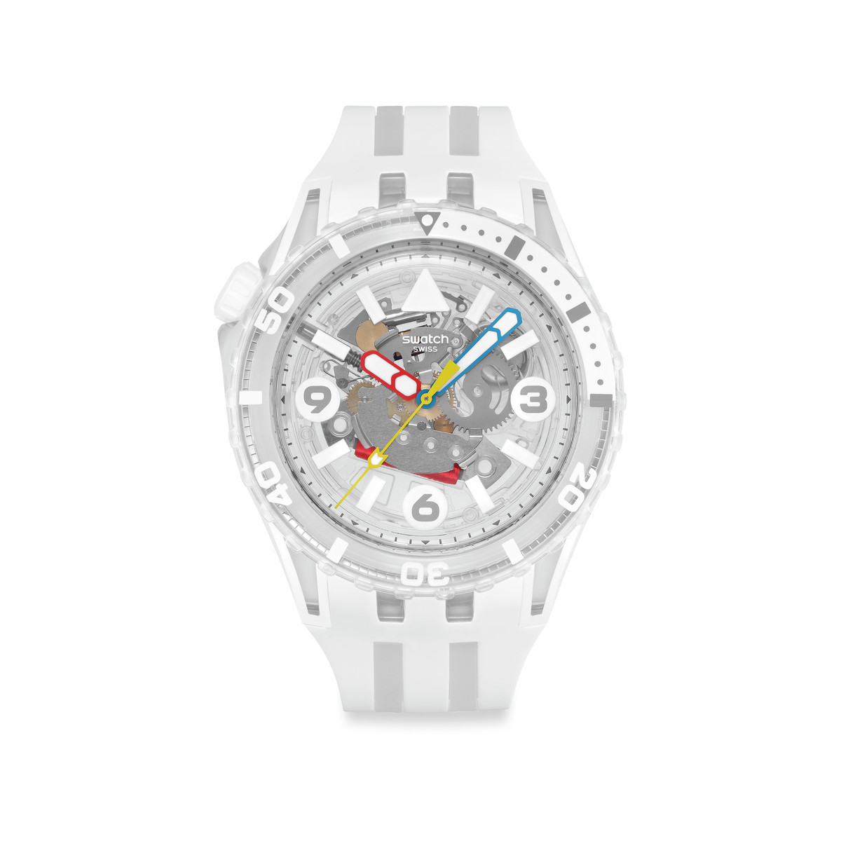 Montre SWATCH scubaqua homme bracelet caoutchouc blanc