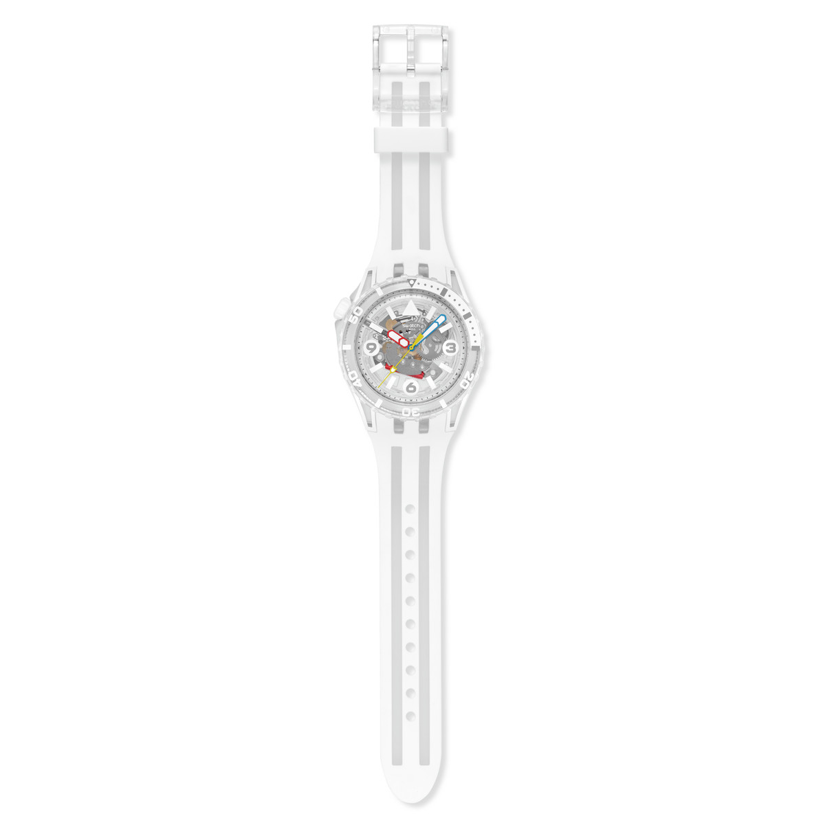 Montre SWATCH scubaqua homme bracelet caoutchouc blanc - vue D1