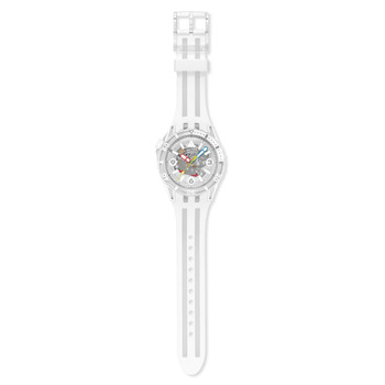 Montre SWATCH scubaqua homme bracelet caoutchouc blanc