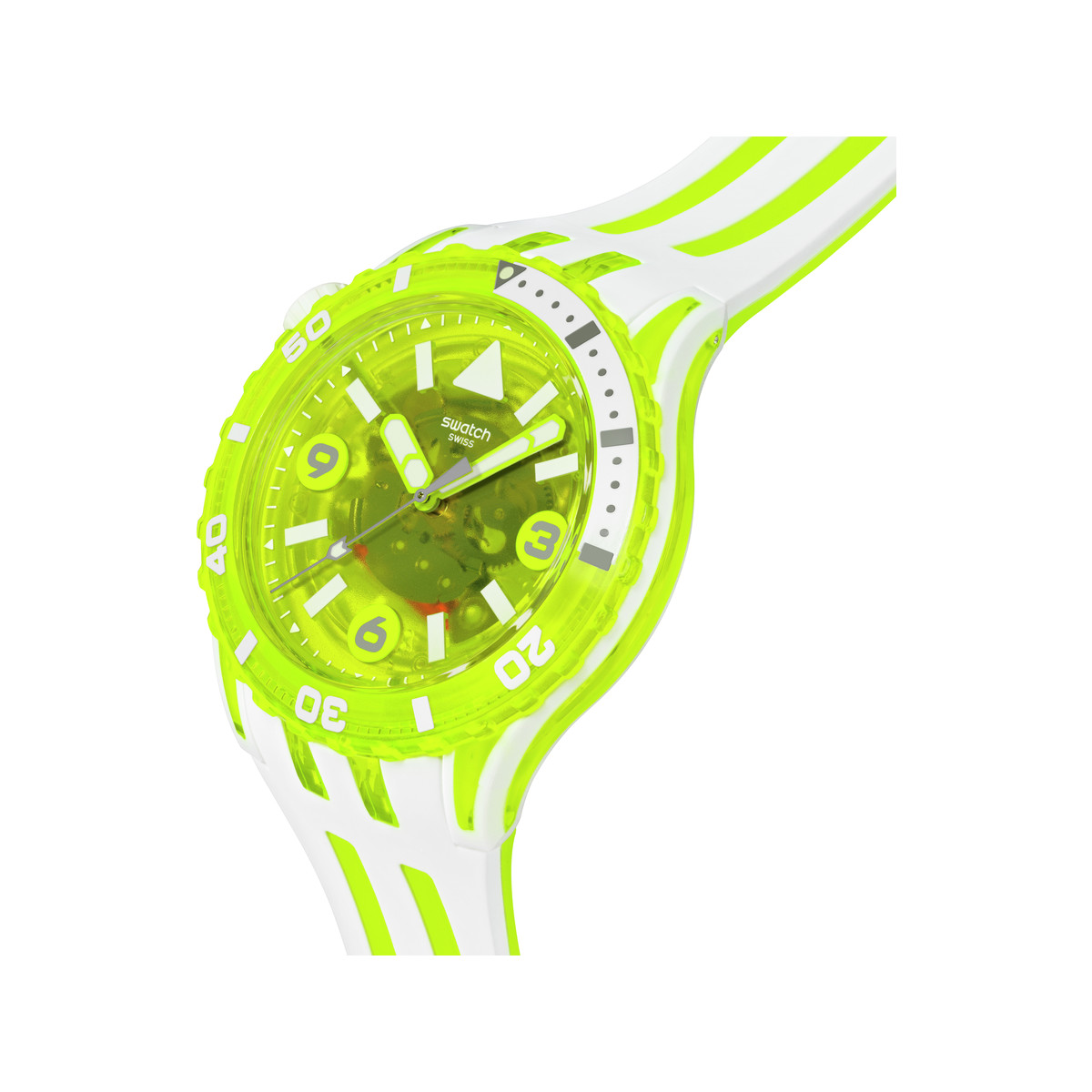 Montre SWATCH scubaqua homme cadran jaune bracelet caoutchouc jaune - vue 2