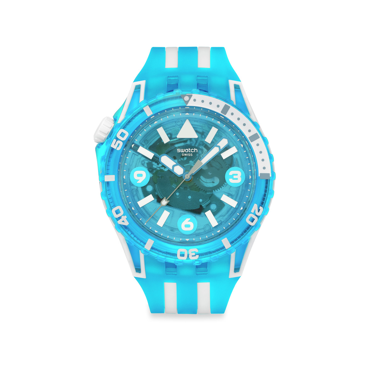 Montre SWATCH scubaqua homme cadran bleu bracelet caoutchouc bleu