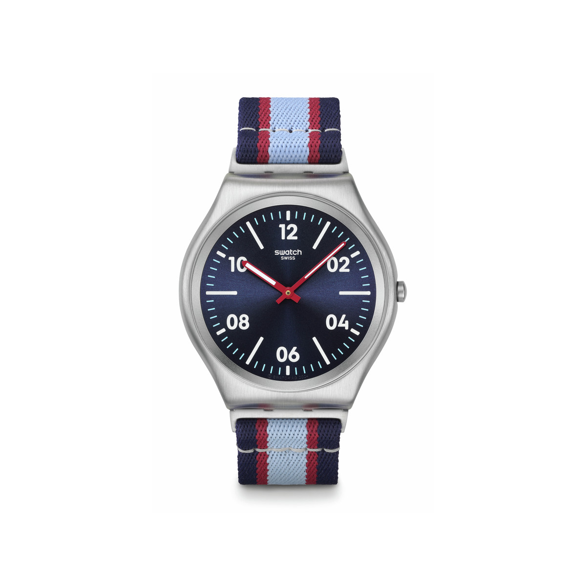 Montre SWATCH essentials homme cadran bleu bracelet textile bleu