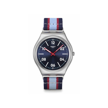 Montre SWATCH essentials homme cadran bleu bracelet textile bleu