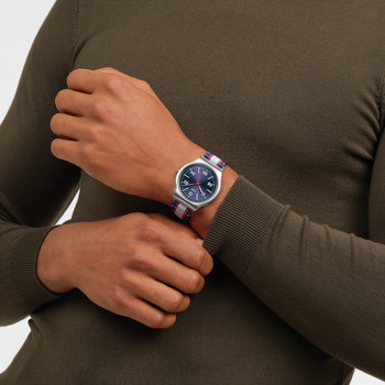 Montre SWATCH essentials homme cadran bleu bracelet textile bleu