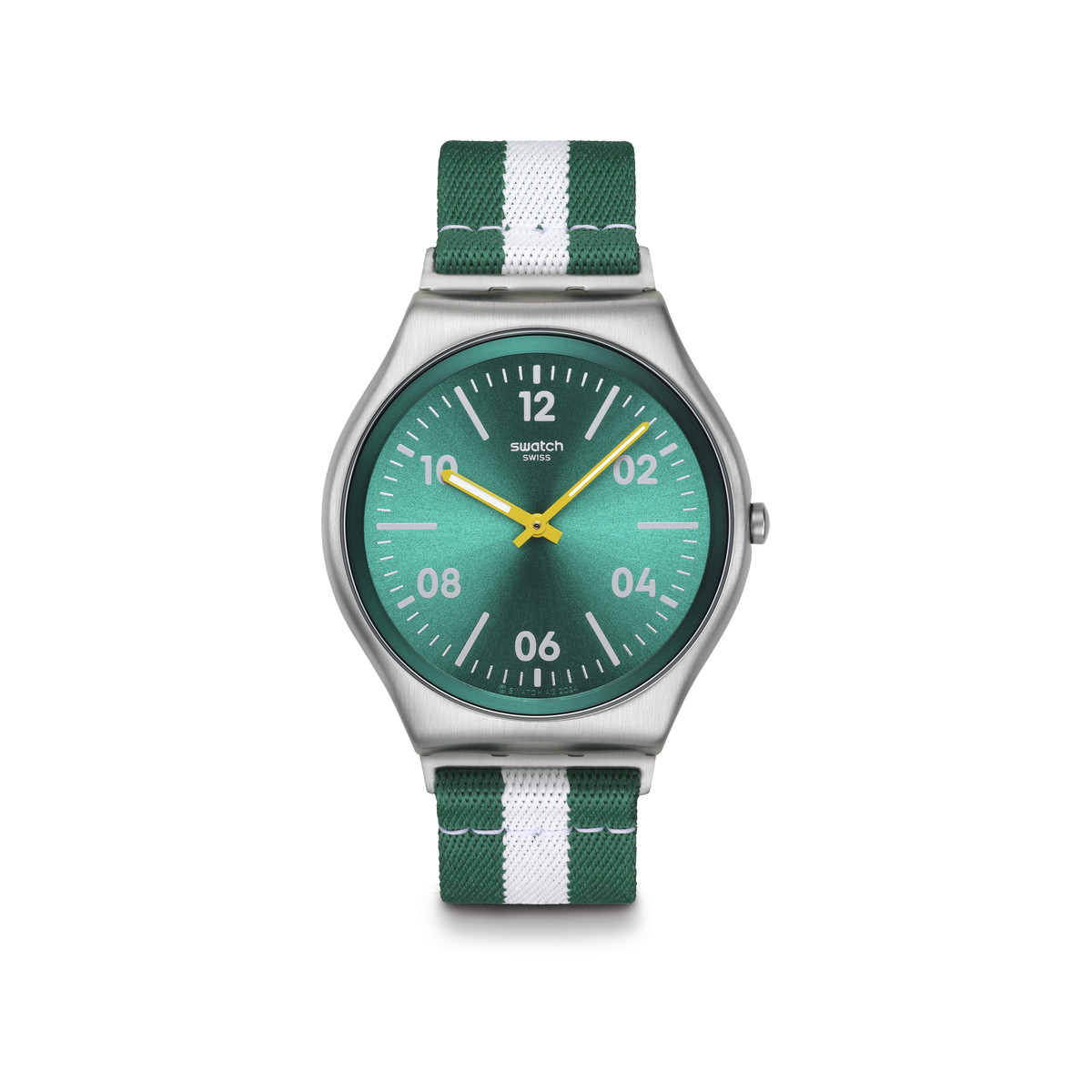 Montre SWATCH essentials homme cadran vert bracelet textile vert