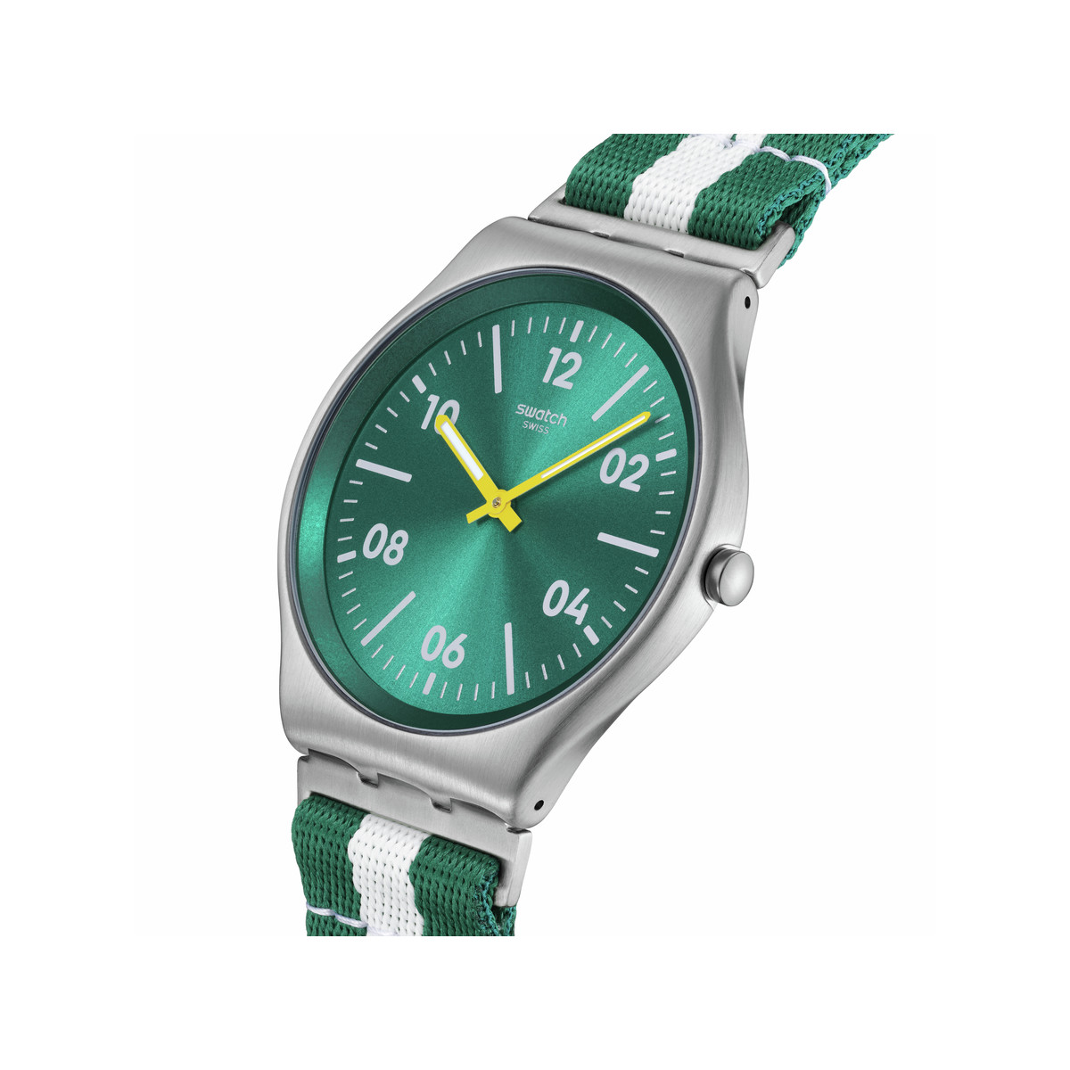 Montre SWATCH essentials homme cadran vert bracelet textile vert - vue 2
