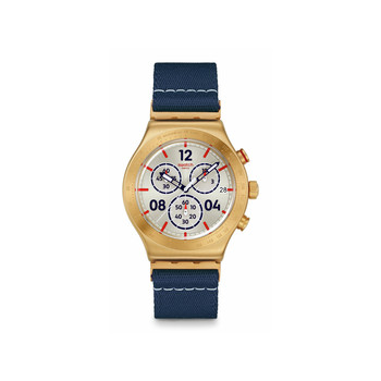 Montre SWATCH essentials homme cadran gris bracelet textile bleu