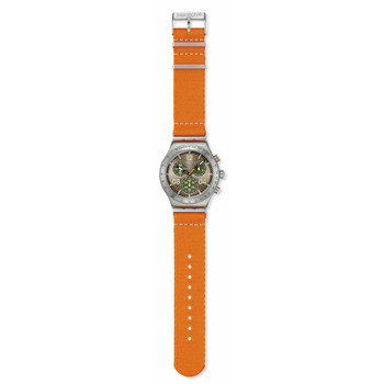 Montre SWATCH essentials homme cadran marron bracelet textile orange